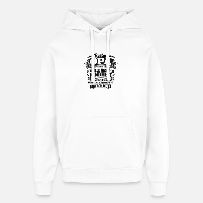 Bester Opa Held der Kindheit - Oversized Unisex Hoodie von Stanley/Stella - Weiß