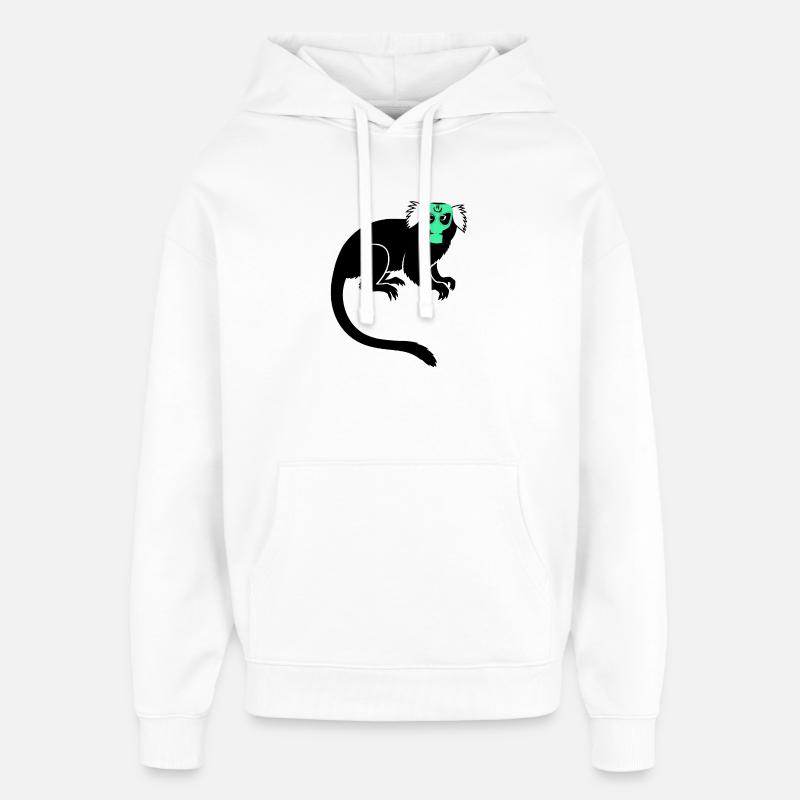 Tamarin Monkey Protest Gas Mask - Oversized Unisex Hoodie von Stanley/Stella - Weiß