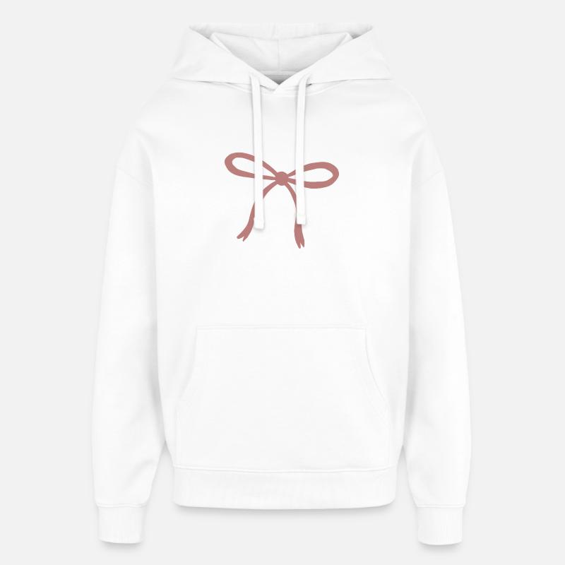 Imprimé ruban rose - Sweat à capuche unisexe Stanley/Stella Oversized - blanc