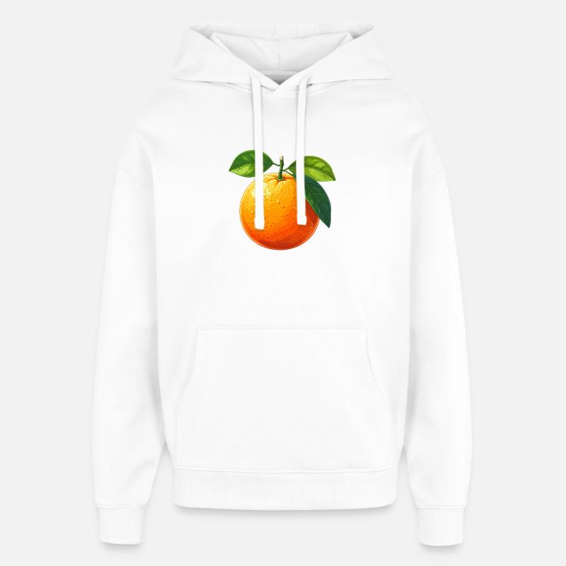 Orange (fruit) - Sweat à capuche unisexe Stanley/Stella Oversized - blanc