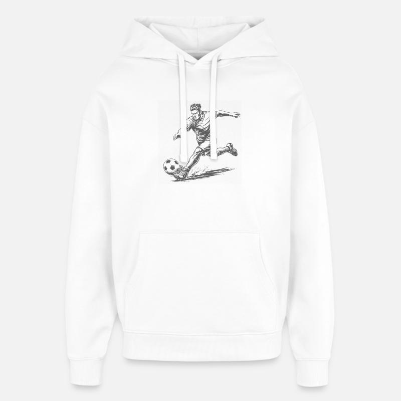 Footballeur dynamique dans le style comique - Sweat à capuche unisexe Stanley/Stella Oversized - blanc