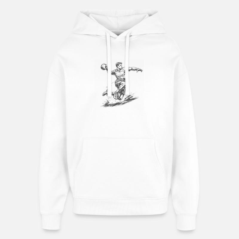 Dynamischer Handballer im Comic Stil - Oversized Unisex Hoodie von Stanley/Stella - Weiß