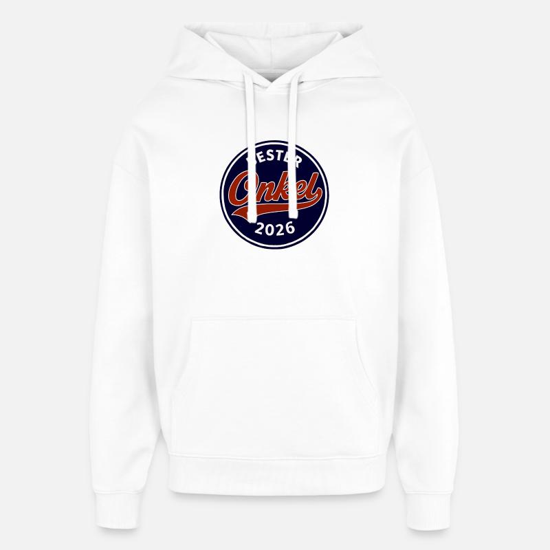 Badge du meilleur oncle 2026 - Sweat à capuche unisexe Stanley/Stella Oversized - blanc