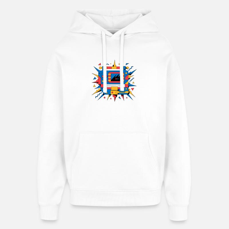 Console rétro néon - Sweat à capuche unisexe Stanley/Stella Oversized - blanc