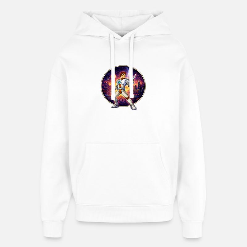 Pixel Captain – Héros rétro de science-fiction - Sweat à capuche unisexe Stanley/Stella Oversized - blanc