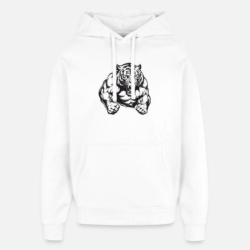 Culturisme Tiger - Sweat à capuche unisexe Stanley/Stella Oversized - blanc
