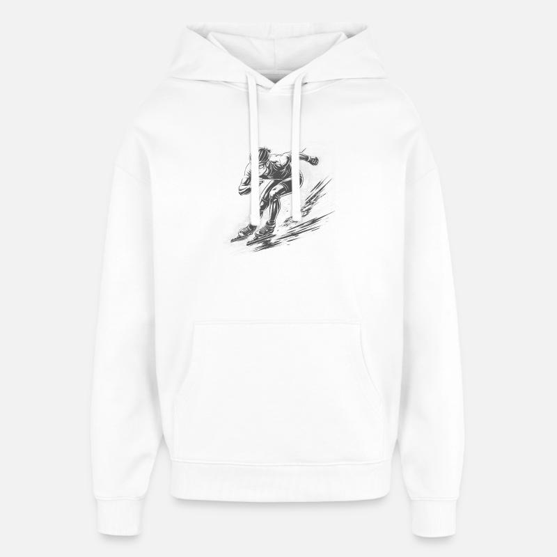 Eisschnellläufer in voller Dynamik - Oversized Unisex Hoodie von Stanley/Stella - Weiß