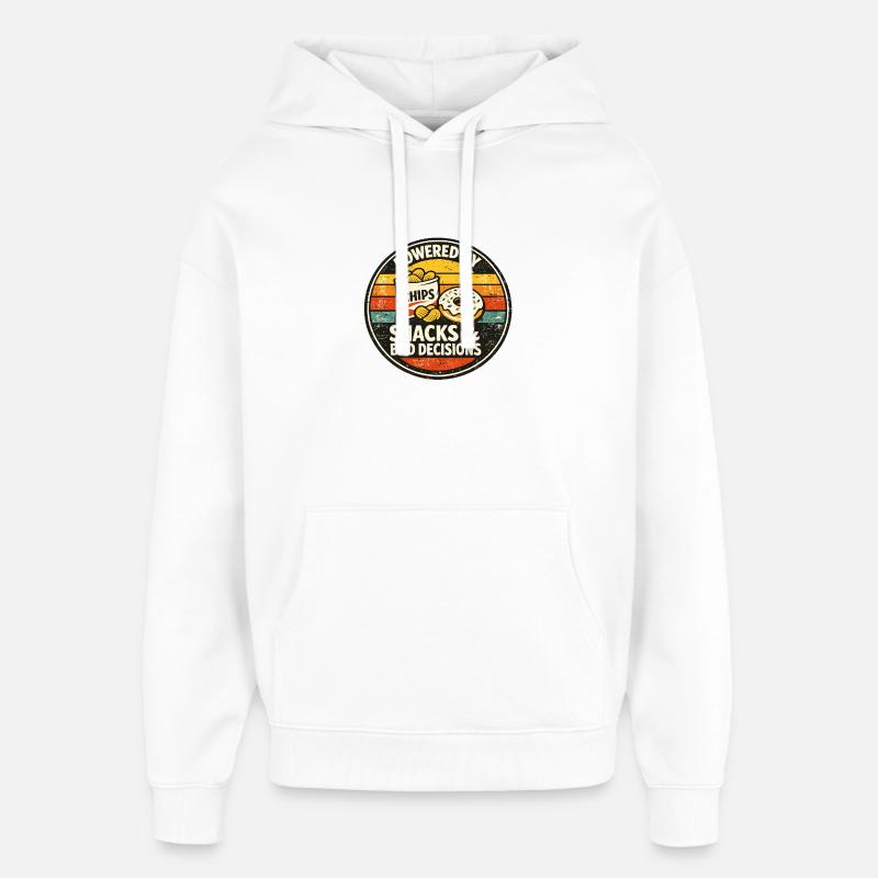 Powered by Chips – Snacks & Bad Decisions - Oversized Unisex Hoodie von Stanley/Stella - Weiß