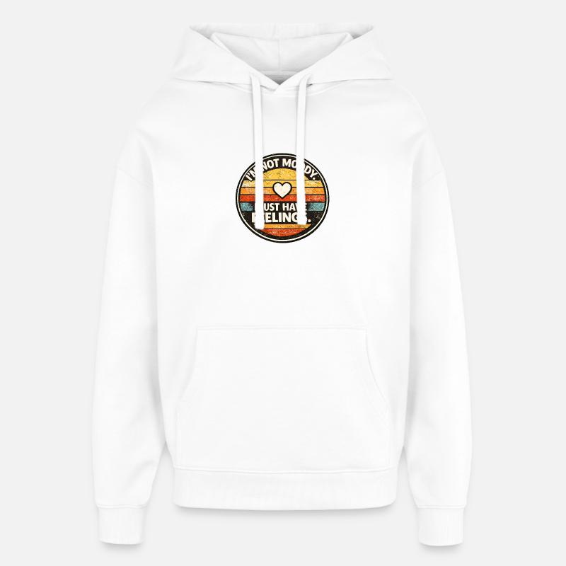 Sentiments non sombres rétro - Sweat à capuche unisexe Stanley/Stella Oversized - blanc