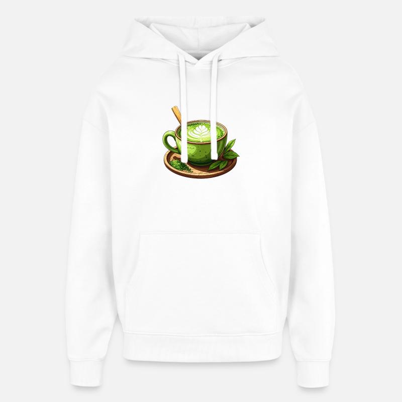 Thé matcha - Sweat à capuche unisexe Stanley/Stella Oversized - blanc