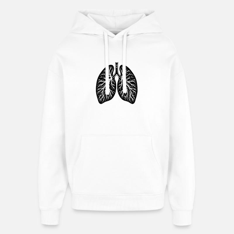Poumons - Sweat à capuche unisexe Stanley/Stella Oversized - blanc