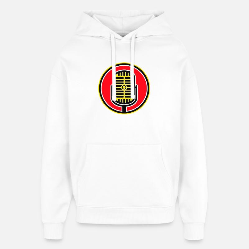 Distintivo Microfono Retrò - Stanley/Stella Oversized Felpa con cappuccio unisex - bianco