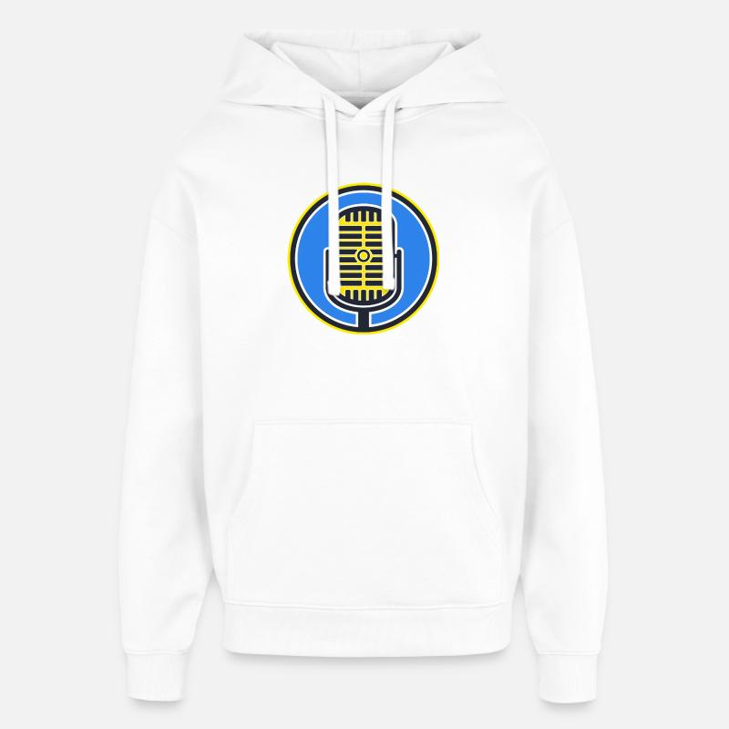 Insigne Rétro Microphone - Sweat à capuche unisexe Stanley/Stella Oversized - blanc