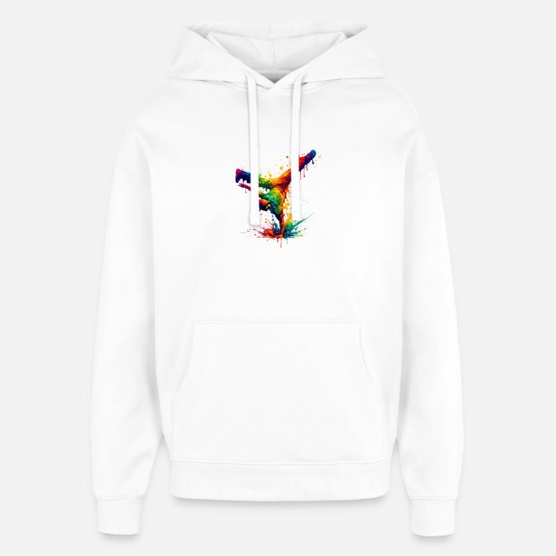 Main Danse Arc-en-Ciel Éclaboussée - Sweat à capuche unisexe Stanley/Stella Oversized - blanc