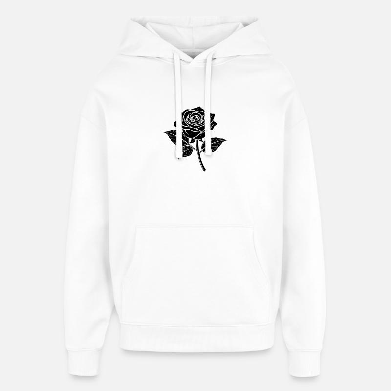 Rosier à pleine floraison - Sweat à capuche unisexe Stanley/Stella Oversized - blanc
