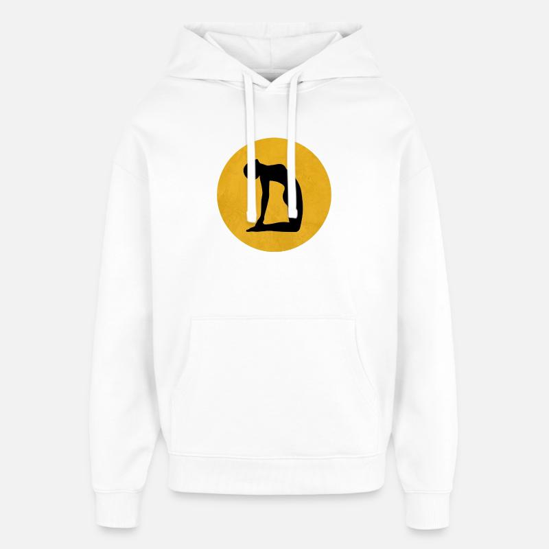 Kamel Yoga Pose Silhouette Sonne Design - Oversized Unisex Hoodie von Stanley/Stella - Weiß