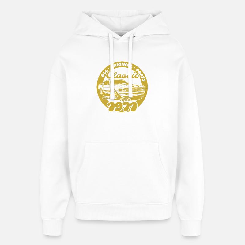 55e anniversaire - Classic Musclecar 04/1971 - Sweat à capuche unisexe Stanley/Stella Oversized - blanc