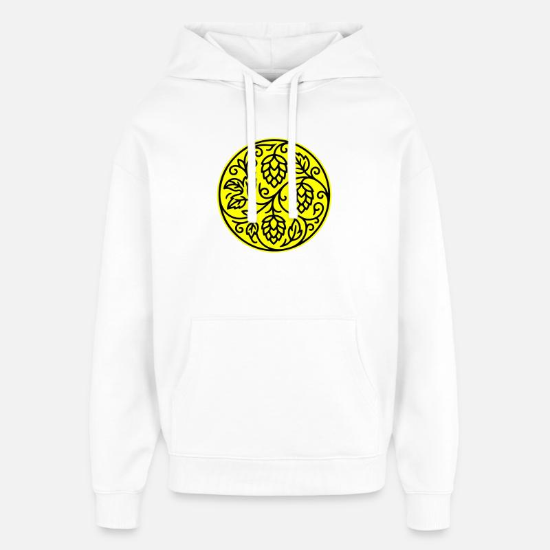 Symbole du houblon orge malt - Sweat à capuche unisexe Stanley/Stella Oversized - blanc