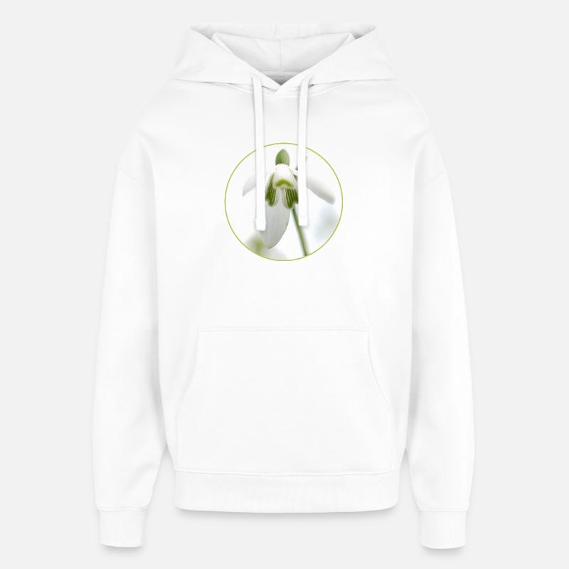 Source de la Fleur de Perce-Neige - Sweat à capuche unisexe Stanley/Stella Oversized - blanc