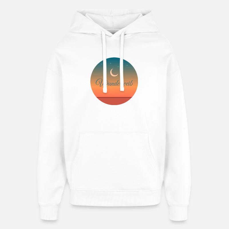 Wunderweib - Oversized Unisex Hoodie von Stanley/Stella - Weiß
