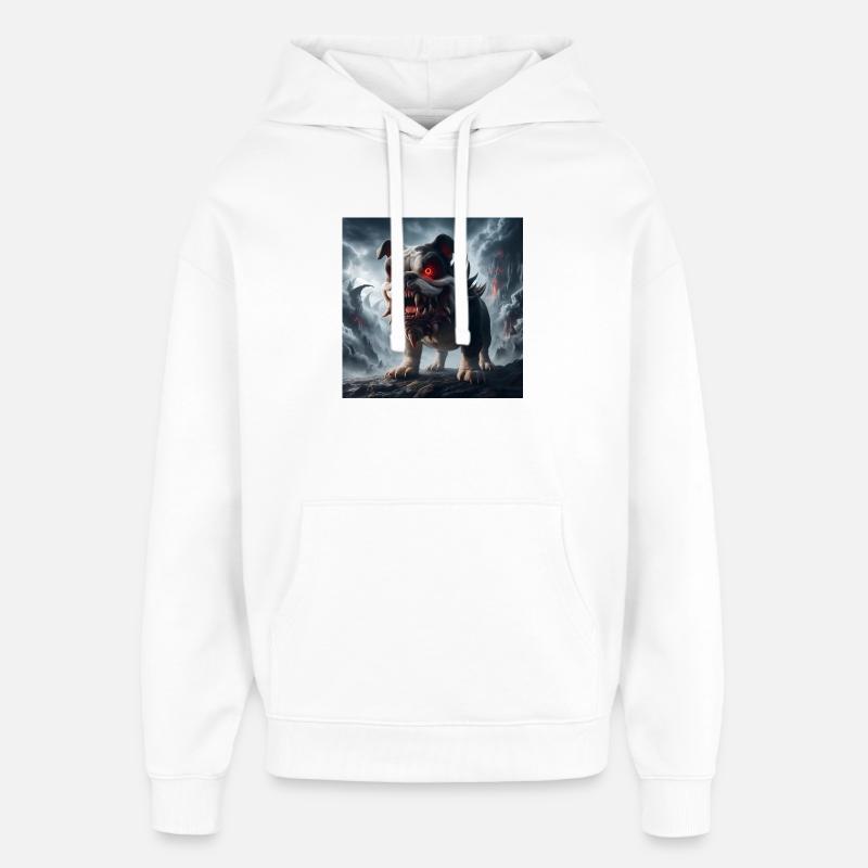 Bouledogue Démoniaque des Ruines - Sweat à capuche unisexe Stanley/Stella Oversized - blanc
