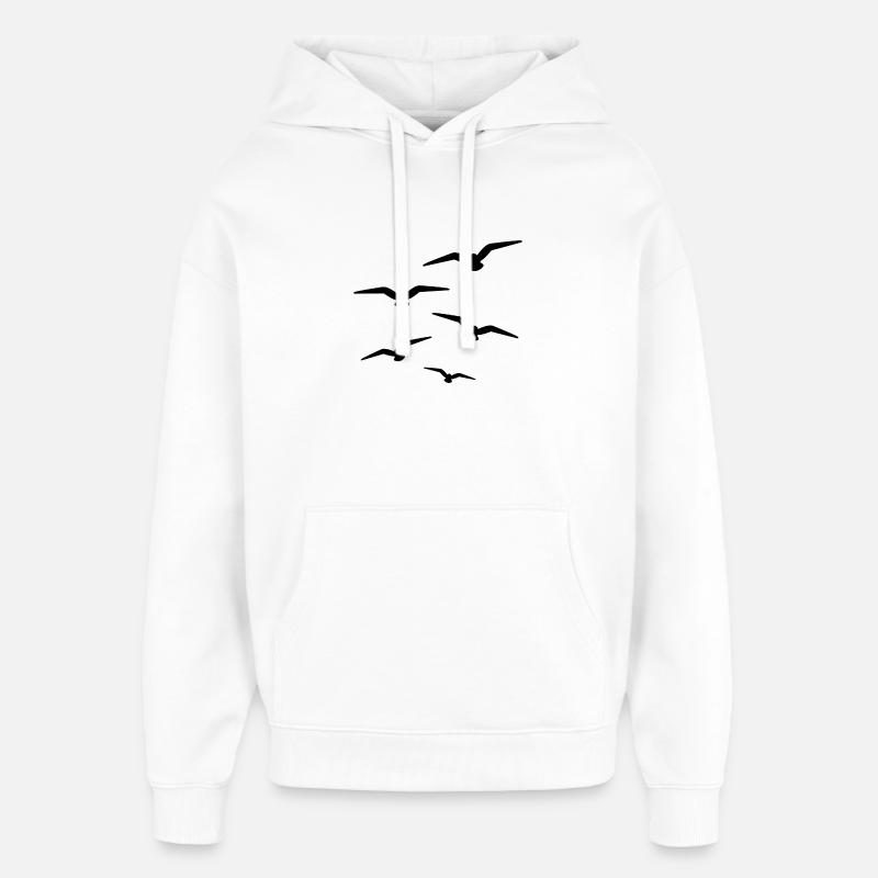 Volée d’oiseaux - Sweat à capuche unisexe Stanley/Stella Oversized - blanc