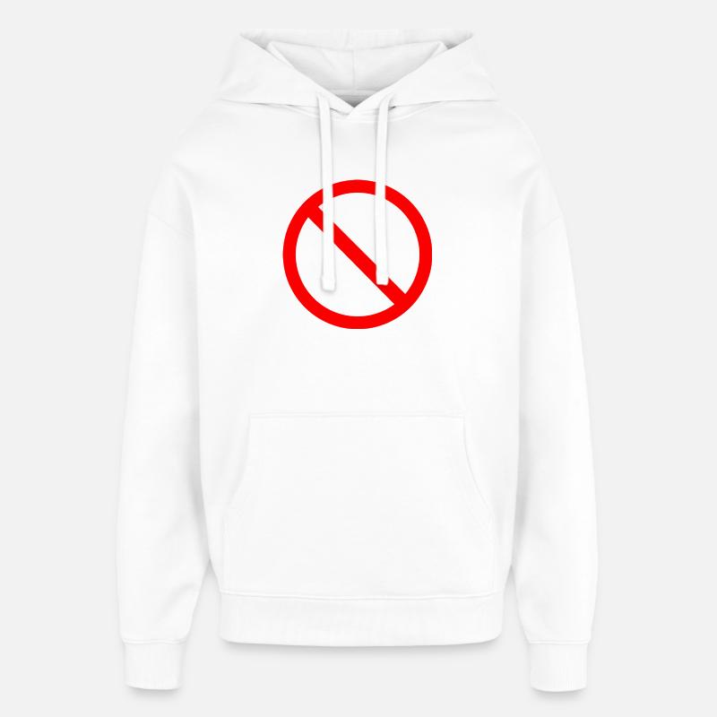 Icône rouge sans panneau Impression - Sweat à capuche unisexe Stanley/Stella Oversized - blanc