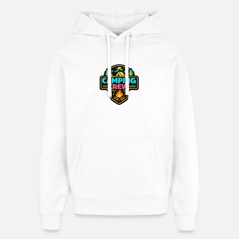 Badge de l’équipe de camping Néon - Sweat à capuche unisexe Stanley/Stella Oversized - blanc