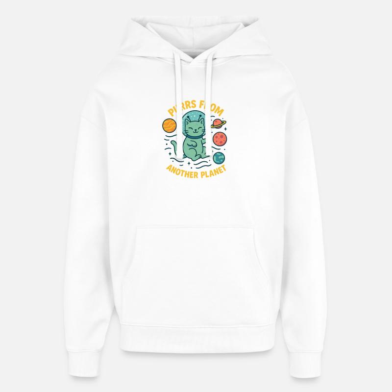 Ronronnements d’une planète extraterrestre - Sweat à capuche unisexe Stanley/Stella Oversized - blanc