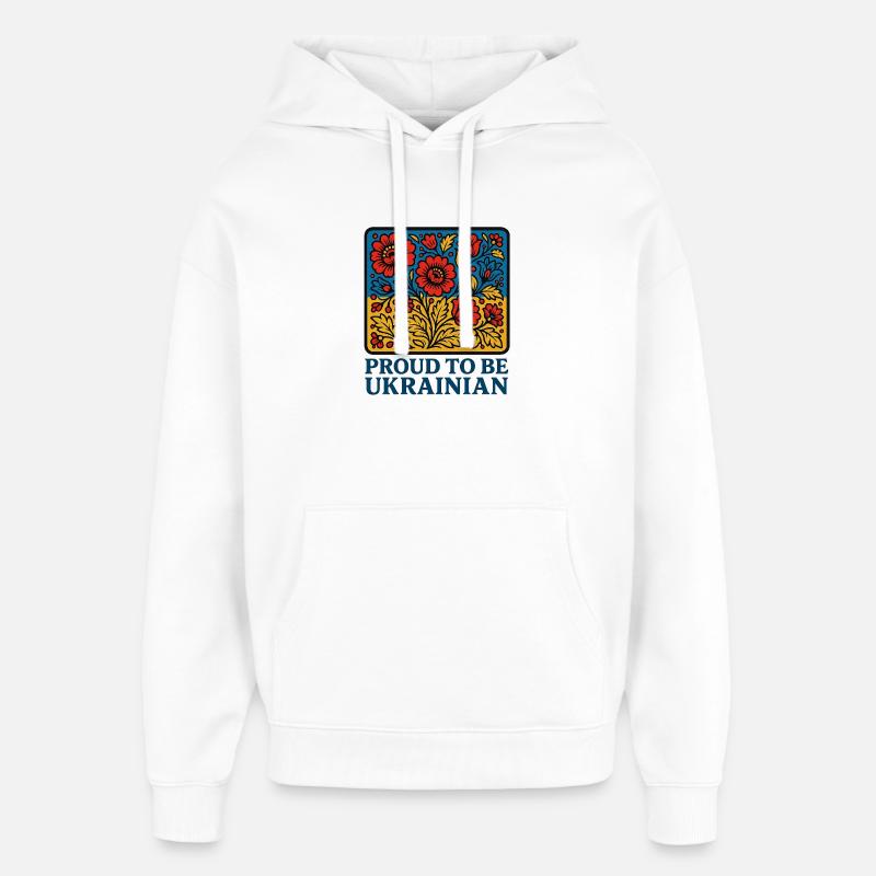 Orgueil ukrainien – Peuple des Fleurs - Sweat à capuche unisexe Stanley/Stella Oversized - blanc