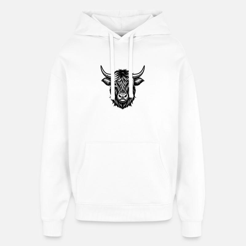 Vache des Highlands - Sweat à capuche unisexe Stanley/Stella Oversized - blanc