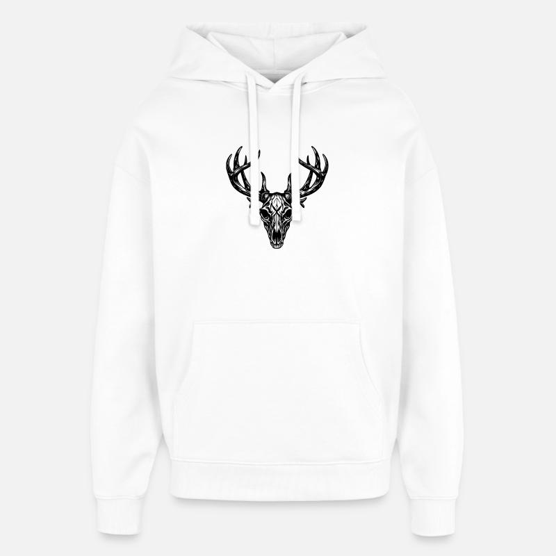 Crâne de cerf - Sweat à capuche unisexe Stanley/Stella Oversized - blanc