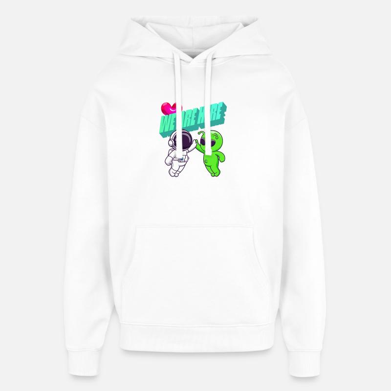 We Are Here - Série animée Alien - Sweat à capuche unisexe Stanley/Stella Oversized - blanc
