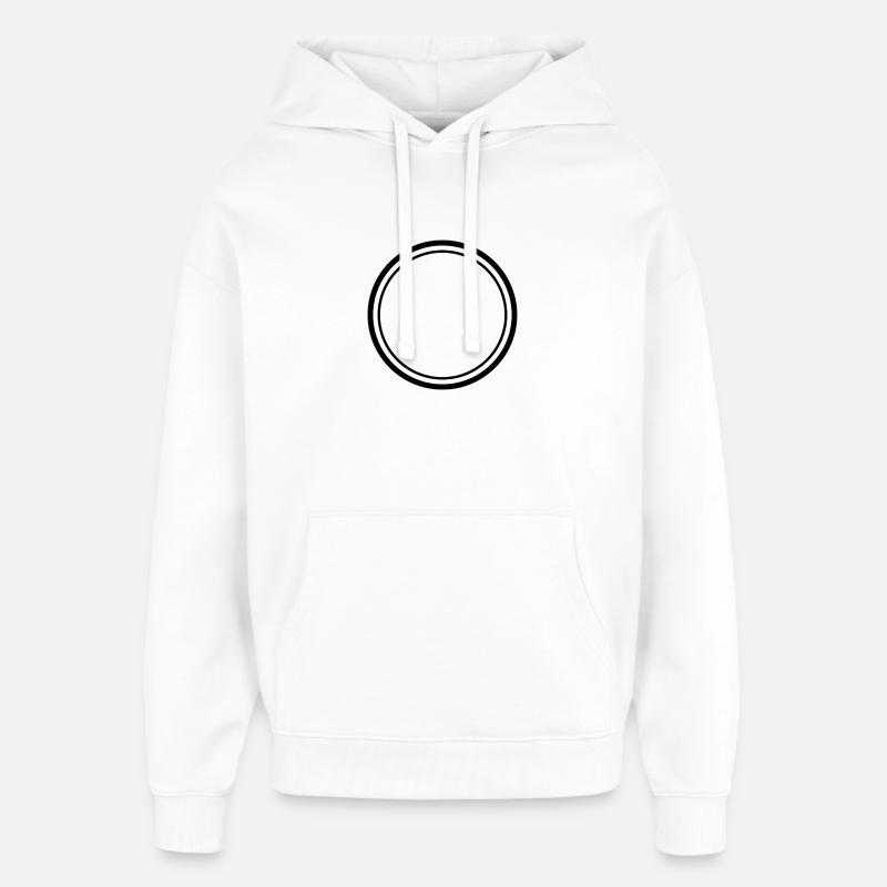 Cadre à double cercle - Sweat à capuche unisexe Stanley/Stella Oversized - blanc