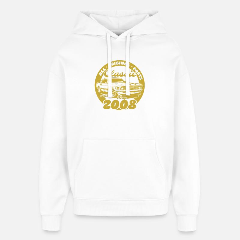 18e anniversaire - Classic Musclecar 05/2008 - Sweat à capuche unisexe Stanley/Stella Oversized - blanc