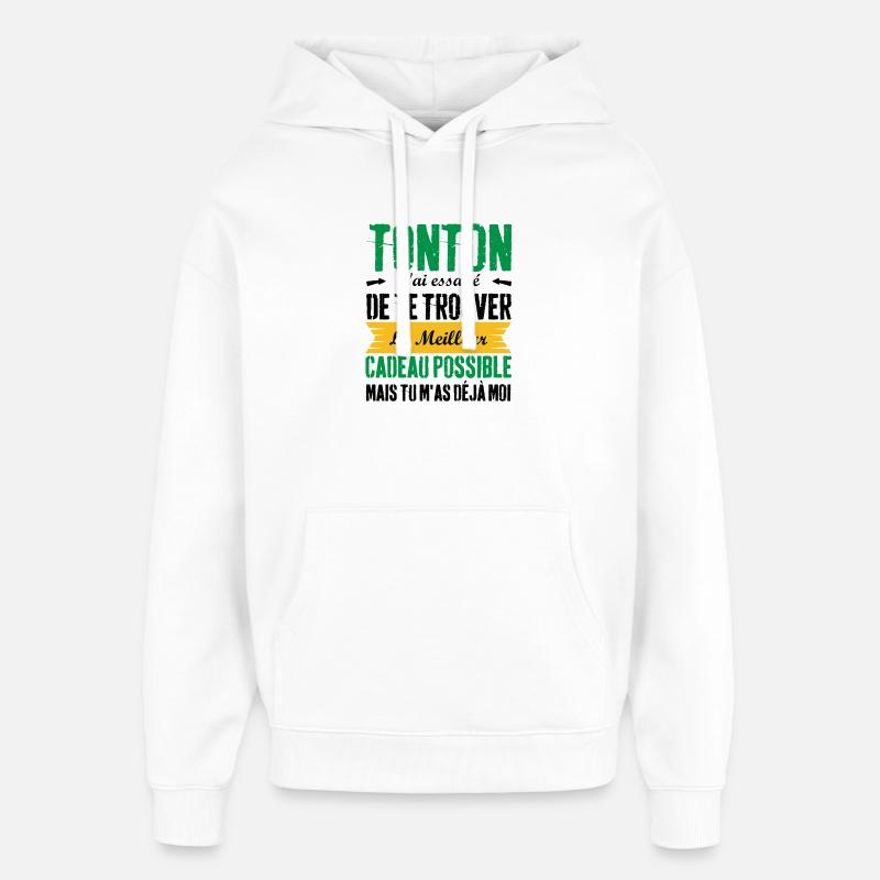 Meilleurs tontons cadeau pour tonton - Sweat à capuche unisexe Stanley/Stella Oversized - blanc
