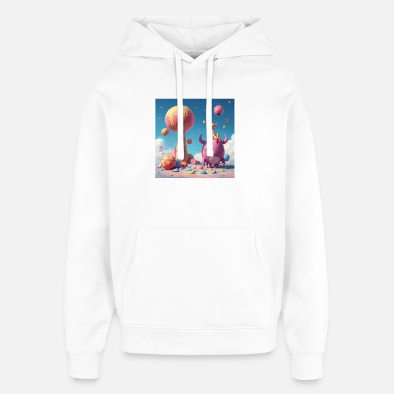 Amis de la planète pastel - Sweat à capuche unisexe Stanley/Stella Oversized - blanc
