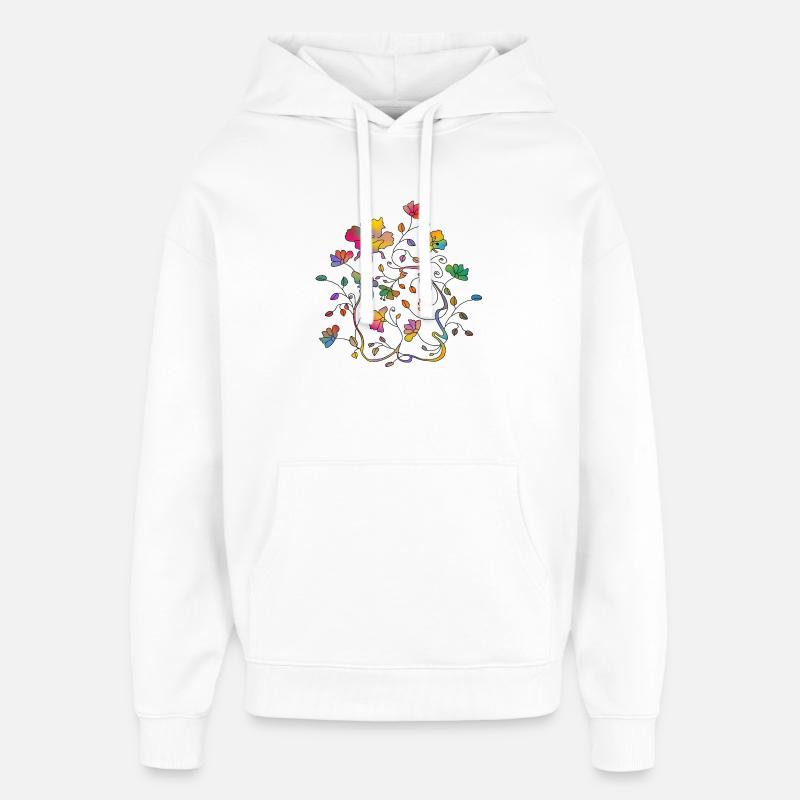 Fleur - Sweat à capuche unisexe Stanley/Stella Oversized - blanc