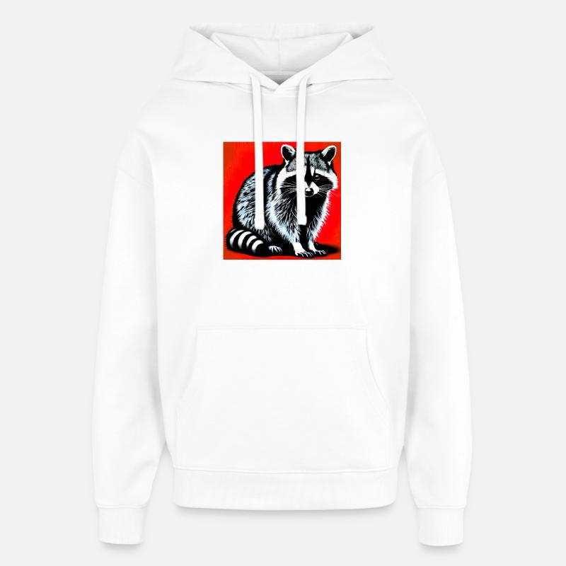 Raton laveur - Sweat à capuche unisexe Stanley/Stella Oversized - blanc