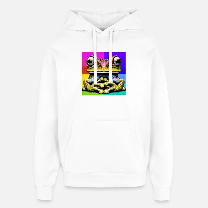 grenouille - Sweat à capuche unisexe Stanley/Stella Oversized - blanc