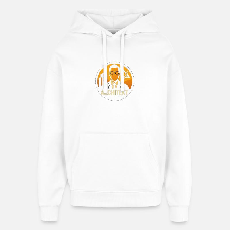 Plan d’icône d’architecte - Sweat à capuche unisexe Stanley/Stella Oversized - blanc
