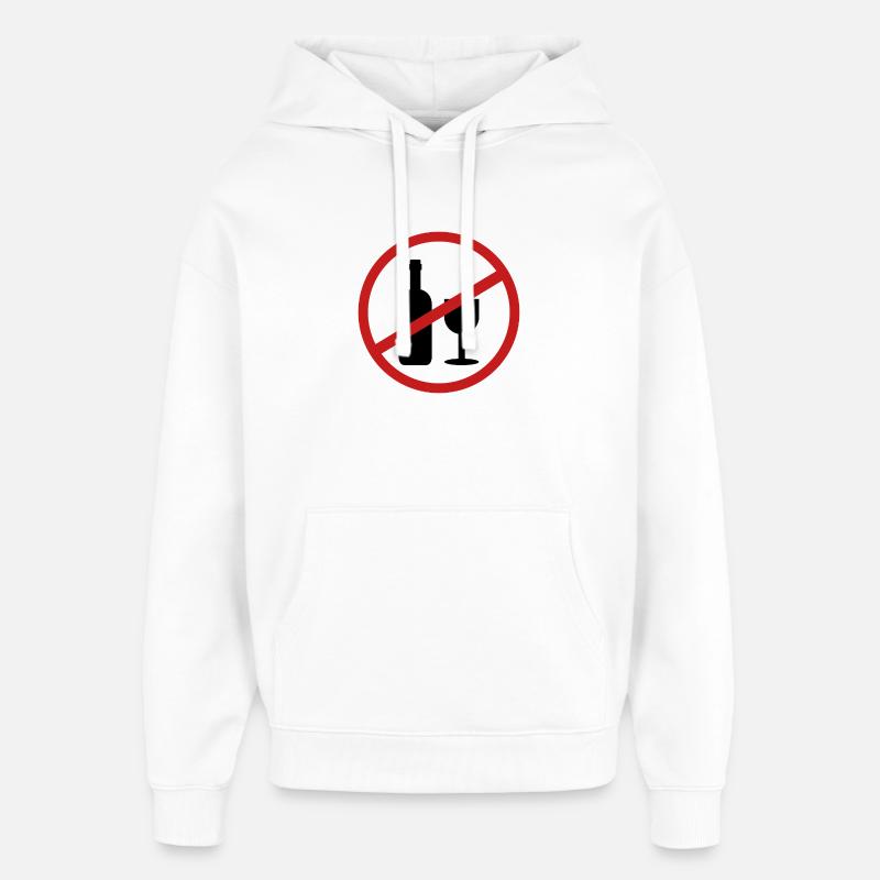 Pas d’alcool - Sweat à capuche unisexe Stanley/Stella Oversized - blanc