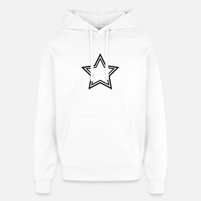 Double Cadre Étoile - Sweat à capuche unisexe Stanley/Stella Oversized - blanc