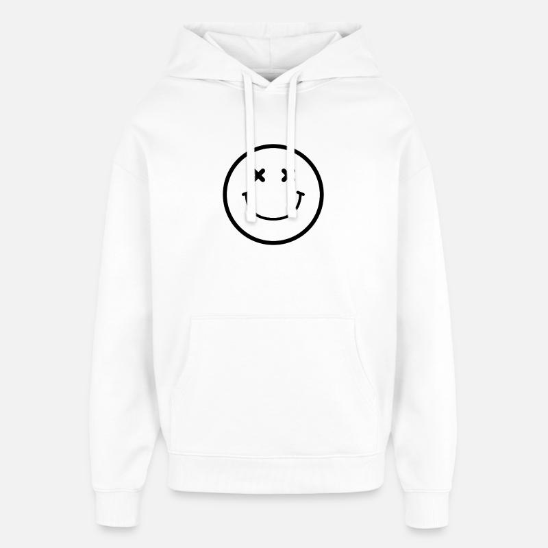 Visage souriant - Sweat à capuche unisexe Stanley/Stella Oversized - blanc