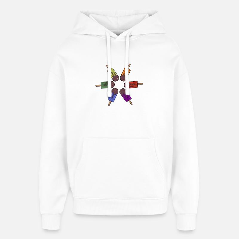 Cercle pop Arc-en-ciel Frozen - Sweat à capuche unisexe Stanley/Stella Oversized - blanc