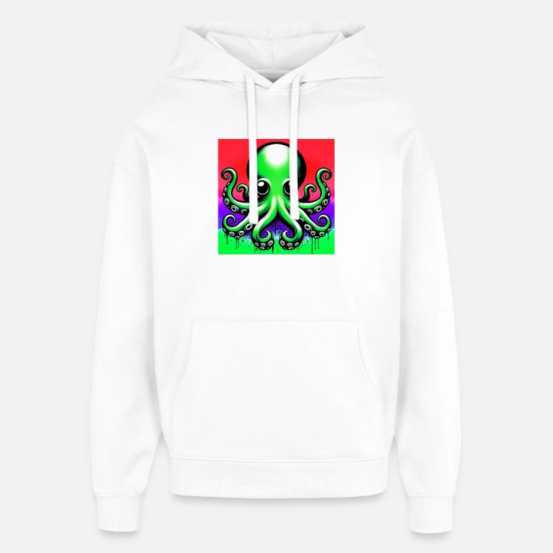 Pieuvre - Sweat à capuche unisexe Stanley/Stella Oversized - blanc