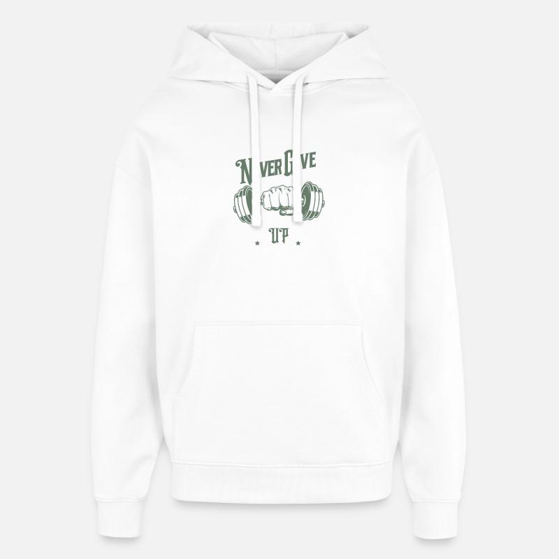 N’abandonnez jamais – Motivation & Force - Sweat à capuche unisexe Stanley/Stella Oversized - blanc