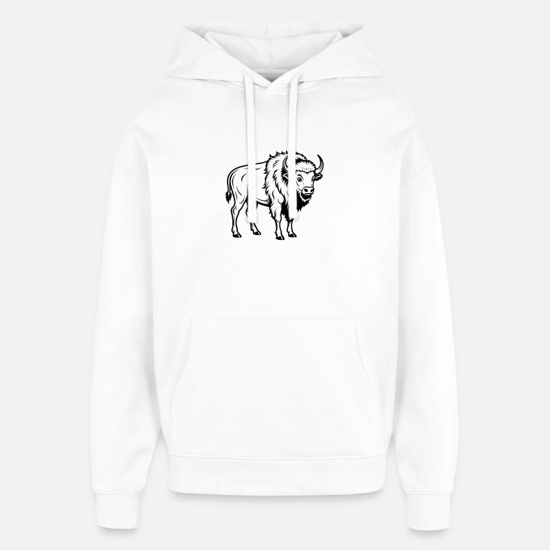 Bison d’Amérique - Sweat à capuche unisexe Stanley/Stella Oversized - blanc