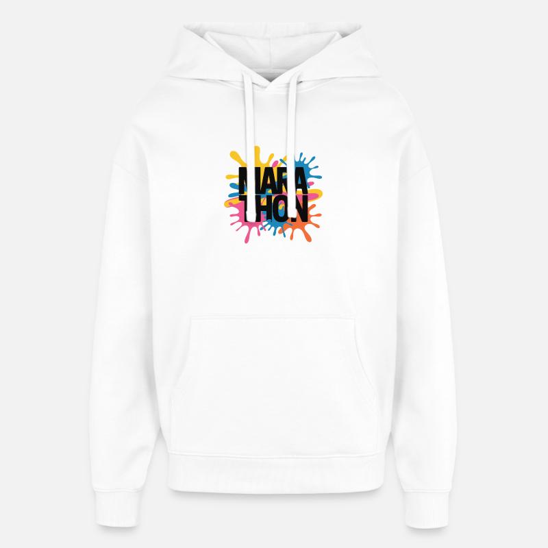 Marathon de Couleur Splash - Sweat à capuche unisexe Stanley/Stella Oversized - blanc
