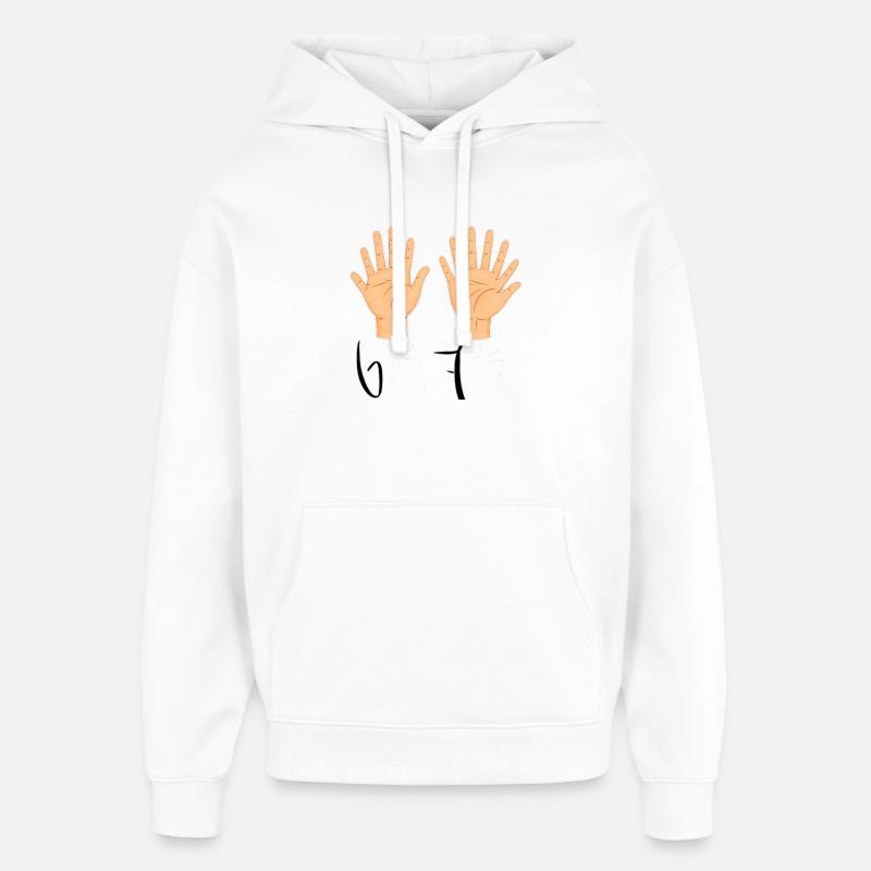 Illustration des mains doubles ouvertes - Sweat à capuche unisexe Stanley/Stella Oversized - blanc